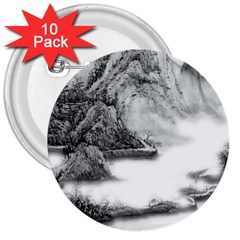 Ink-wash-painting-mountain-rolling-mountains 3  Buttons (10 Pack)  by Jancukart