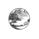 Ink-wash-painting-mountain-rolling-mountains Hat Clip Ball Marker Front