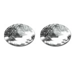 Ink-wash-painting-mountain-rolling-mountains Cufflinks (Oval) Front(Pair)