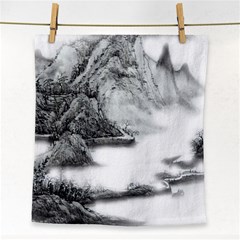 Ink-wash-painting-mountain-rolling-mountains Face Towel by Jancukart