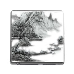 Ink-wash-painting-mountain-rolling-mountains Memory Card Reader (square 5 Slot) by Jancukart