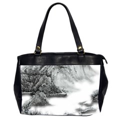 Ink-wash-painting-mountain-rolling-mountains Oversize Office Handbag (2 Sides)