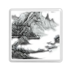 Ink-wash-painting-mountain-rolling-mountains Memory Card Reader (square) by Jancukart