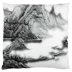 Ink-wash-painting-mountain-rolling-mountains Standard Flano Cushion Case (one Side) by Jancukart