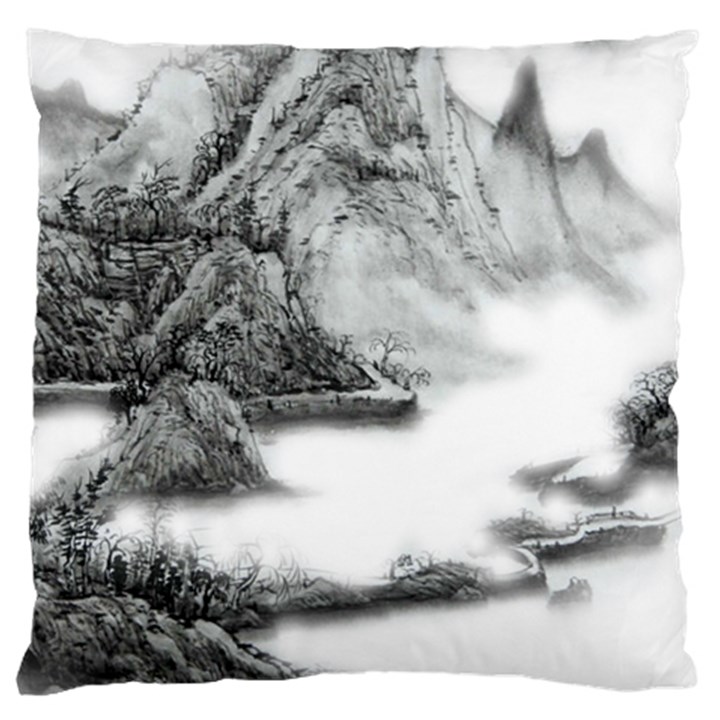 Ink-wash-painting-mountain-rolling-mountains Standard Flano Cushion Case (Two Sides)