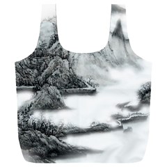 Ink-wash-painting-mountain-rolling-mountains Full Print Recycle Bag (xxxl) by Jancukart