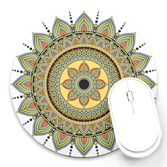 Motif-circle-vintage-circular-pattern Round Mousepads