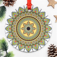 Motif-circle-vintage-circular-pattern Ornament (round) by Jancukart