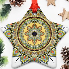 Motif-circle-vintage-circular-pattern Star Ornament (two Sides)