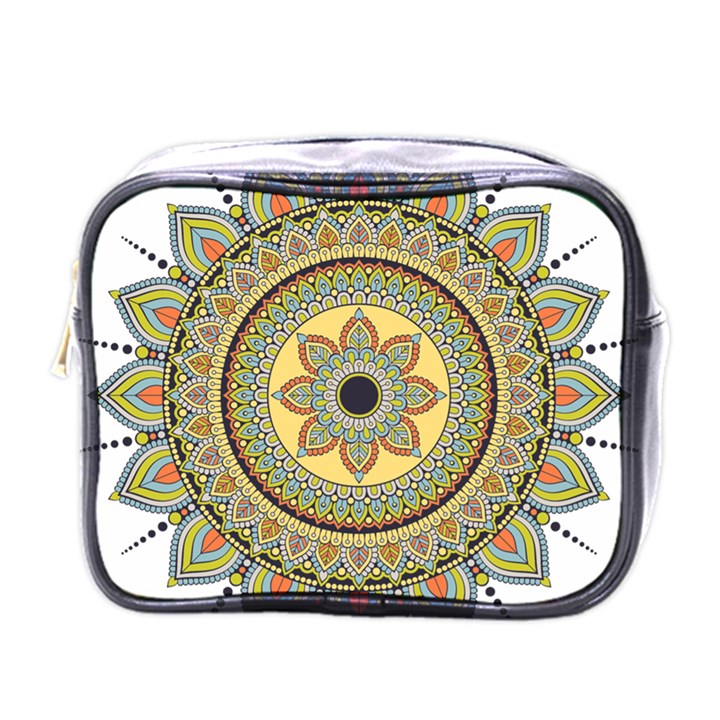 Motif-circle-vintage-circular-pattern Mini Toiletries Bag (One Side)