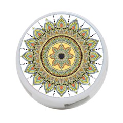 Motif-circle-vintage-circular-pattern 4-port Usb Hub (two Sides) by Jancukart