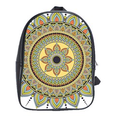 Motif-circle-vintage-circular-pattern School Bag (xl)