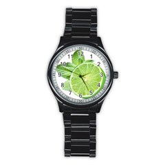 Lemon Clipart Stainless Steel Round Watch