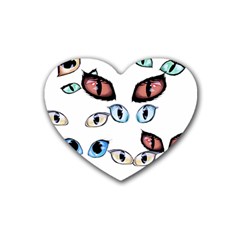 Glasses Rubber Heart Coaster (4 Pack)