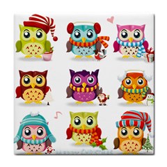 Cartoon-cute-owl-vector Tile Coaster