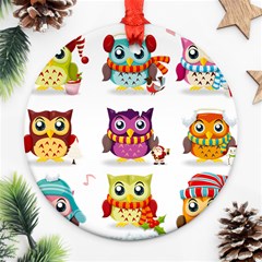 Cartoon-cute-owl-vector Ornament (round)