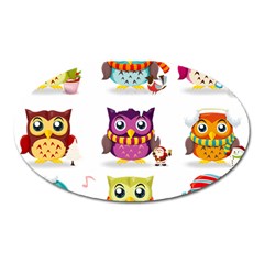 Cartoon-cute-owl-vector Oval Magnet