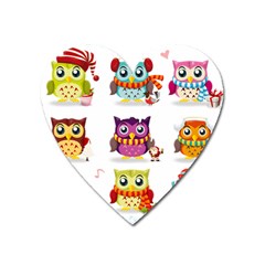 Cartoon-cute-owl-vector Heart Magnet by Jancukart