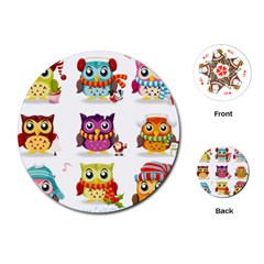 Cartoon-cute-owl-vector Playing Cards Single Design (round)