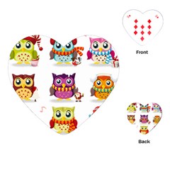 Cartoon-cute-owl-vector Playing Cards Single Design (heart)