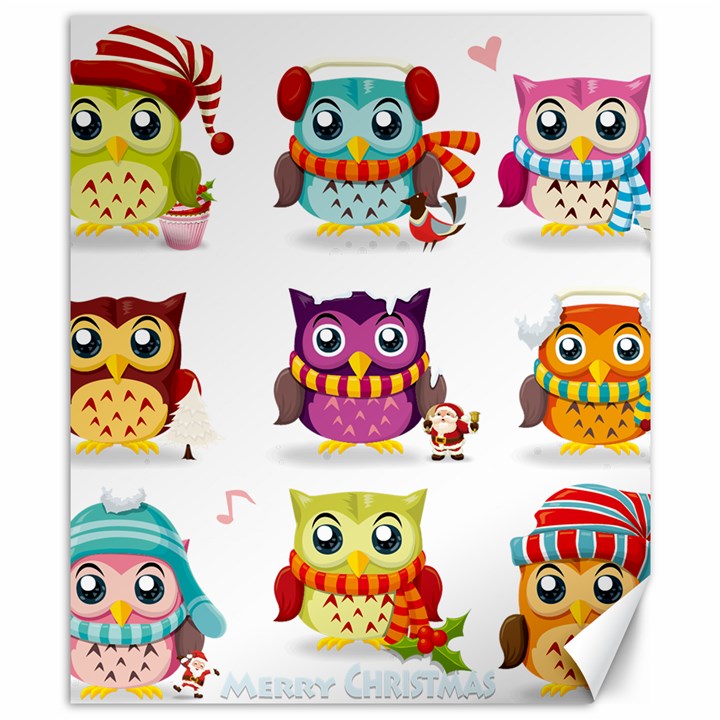 Cartoon-cute-owl-vector Canvas 8  x 10 