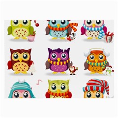 Cartoon-cute-owl-vector Large Glasses Cloth (2 Sides) by Jancukart