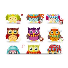 Cartoon-cute-owl-vector Plate Mats