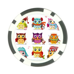 Cartoon-cute-owl-vector Poker Chip Card Guard (10 Pack)