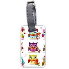 Cartoon-cute-owl-vector Luggage Tag (two Sides)