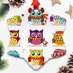 Cartoon-cute-owl-vector Ornament (snowflake)