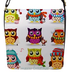 Cartoon-cute-owl-vector Flap Closure Messenger Bag (s)