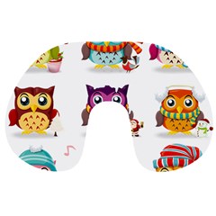 Cartoon-cute-owl-vector Travel Neck Pillow