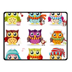 Cartoon-cute-owl-vector Double Sided Fleece Blanket (small)  by Jancukart