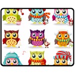 Cartoon-cute-owl-vector Double Sided Fleece Blanket (Medium)  58.8 x47.4  Blanket Back