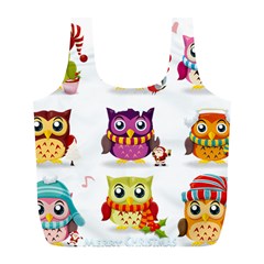 Cartoon-cute-owl-vector Full Print Recycle Bag (l)