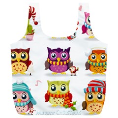 Cartoon-cute-owl-vector Full Print Recycle Bag (xl)