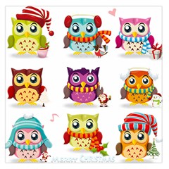 Cartoon-cute-owl-vector Square Satin Scarf (36  X 36 )