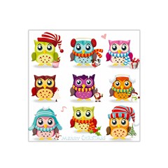 Cartoon-cute-owl-vector Satin Bandana Scarf 22  X 22 