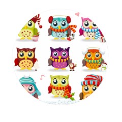 Cartoon-cute-owl-vector Mini Round Pill Box by Jancukart