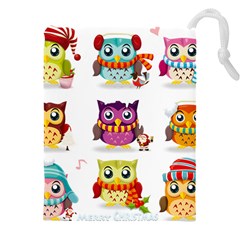 Cartoon-cute-owl-vector Drawstring Pouch (4xl) by Jancukart