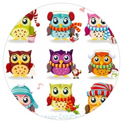 Cartoon-cute-owl-vector Round Trivet