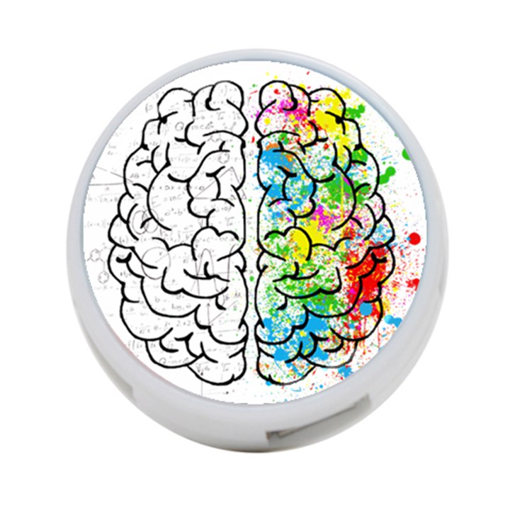 Brain-mind-psychology-idea-drawing 4-Port USB Hub (Two Sides)