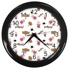 Children-wallpaper-background Wall Clock (black)