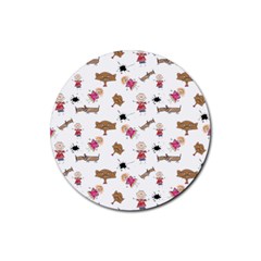 Children-wallpaper-background Rubber Coaster (round)