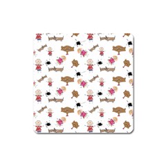 Children-wallpaper-background Square Magnet