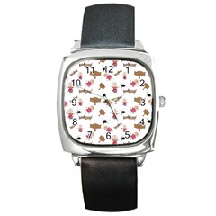 Children-wallpaper-background Square Metal Watch