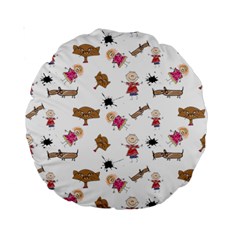 Children-wallpaper-background Standard 15  Premium Round Cushions