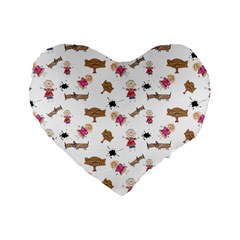 Children-wallpaper-background Standard 16  Premium Flano Heart Shape Cushions