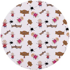 Children-wallpaper-background Uv Print Round Tile Coaster