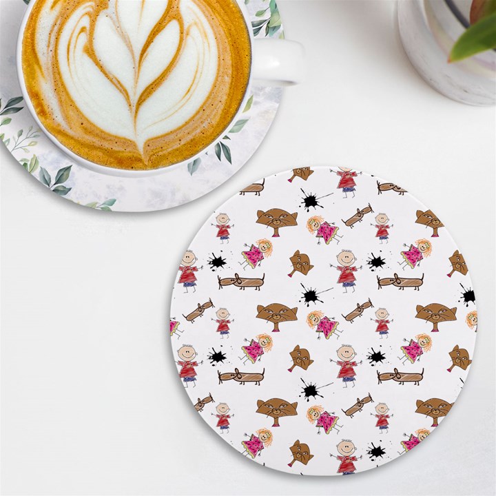 Children-wallpaper-background UV Print Round Tile Coaster